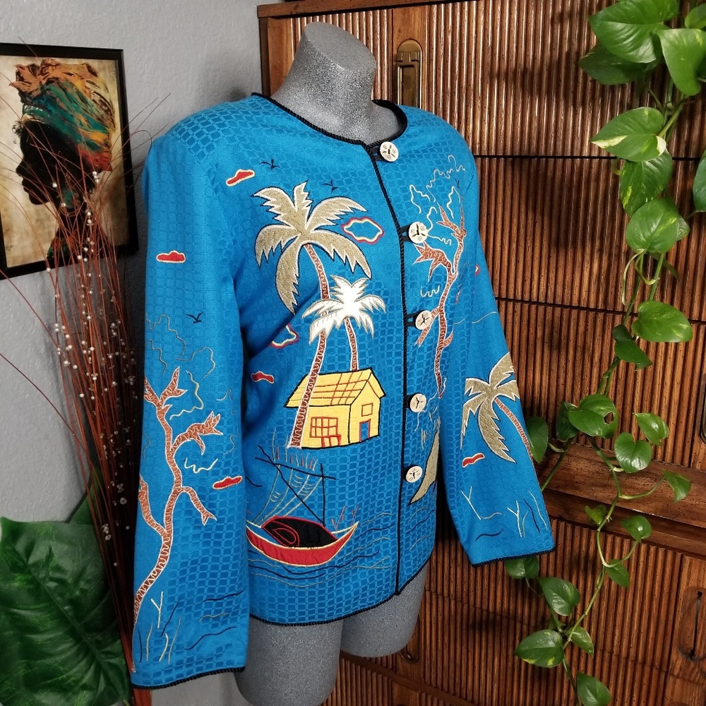Vintage Embroidered Jacket Size Medium